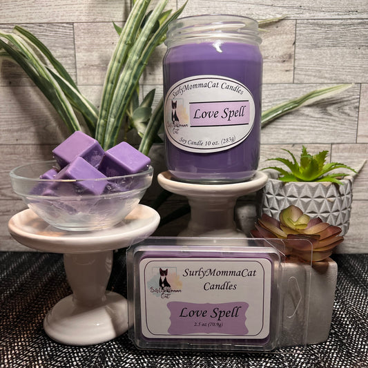 Love Spell Candles and Wax Melts
