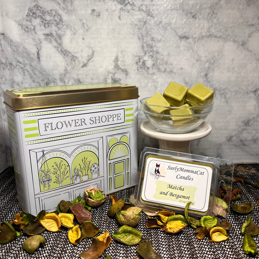 Matcha and Bergamot Candles and Wax Melts