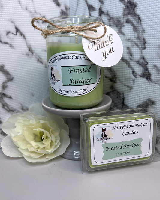 Frosted Juniper Candles and Wax Melts